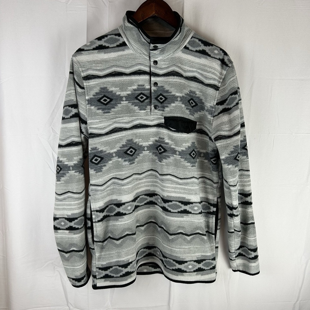 Cabin‎ Fever By Ramatex Fleece Southwest Aztec Snap 1/4 Snap Pullover Pockets